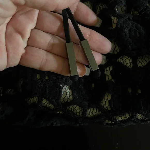 Free People Back to Black Crochet Mini Dress 4 - Picture 9 of 16